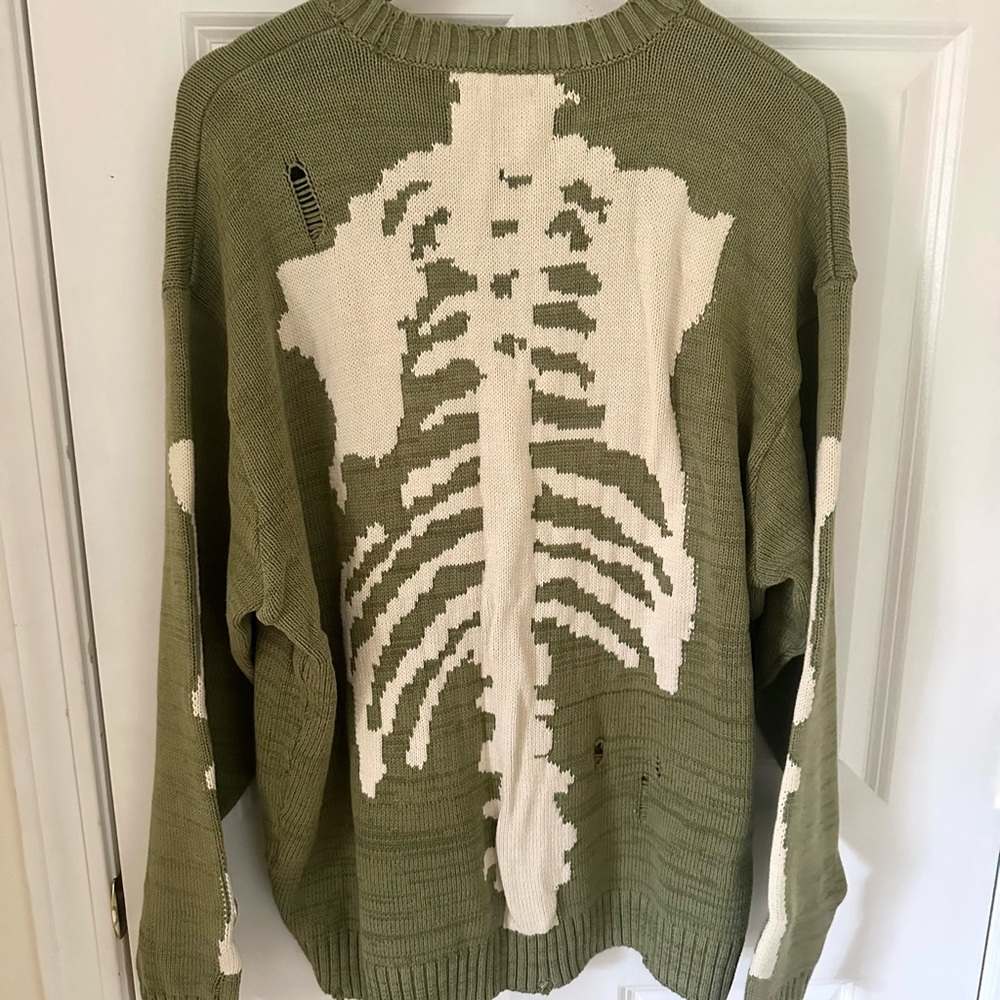 KAPITAL Distressed Intarsia Cotton-Blend Sweater